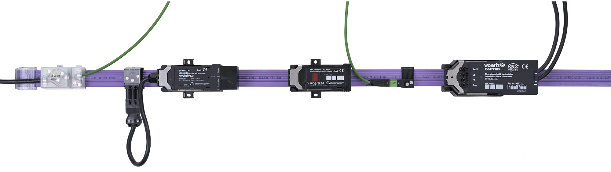 woertz sistema de cable plano combi 5g25 y 2x15 mm2 knx